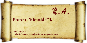Marcu Adeodát névjegykártya